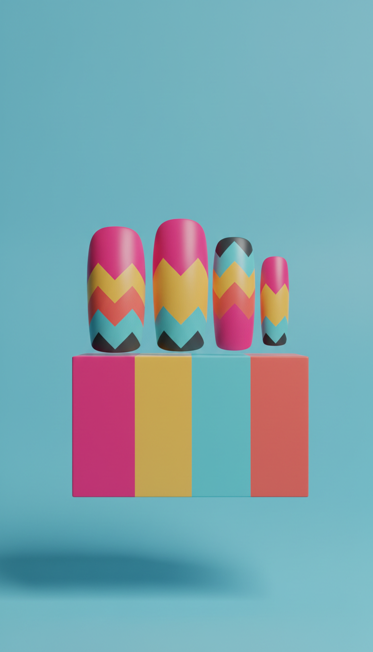 Sunburst Zigzag Limited-Edition Nails